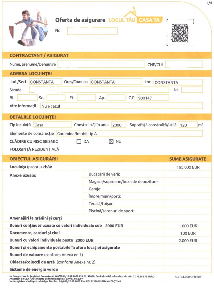 De la 45 de lei aveți 80000 de euro asigurați, locuință, case și case chirpici- 50 de lei- 10000 de euro